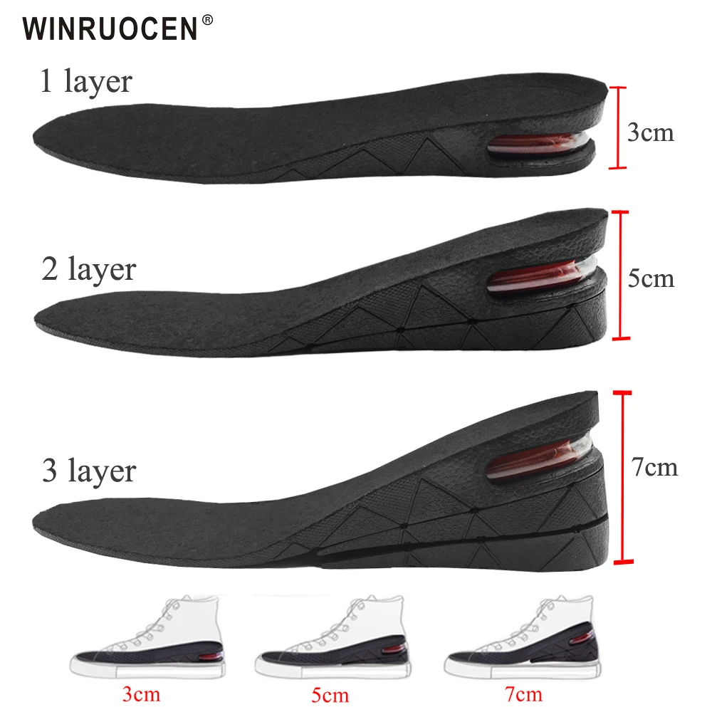 WINRUOCEN 3-7cm Adjustable Cut Height Lift Height Increase Insoles With Air Cushion Shoe Heel Insert Taller Women Men Foot Pad
WINRUOCEN 3-7cm Adjustable Cut Height Lift Height Increase Insoles With Air Cushion Shoe Heel Insert Taller Women Men Foot Pad