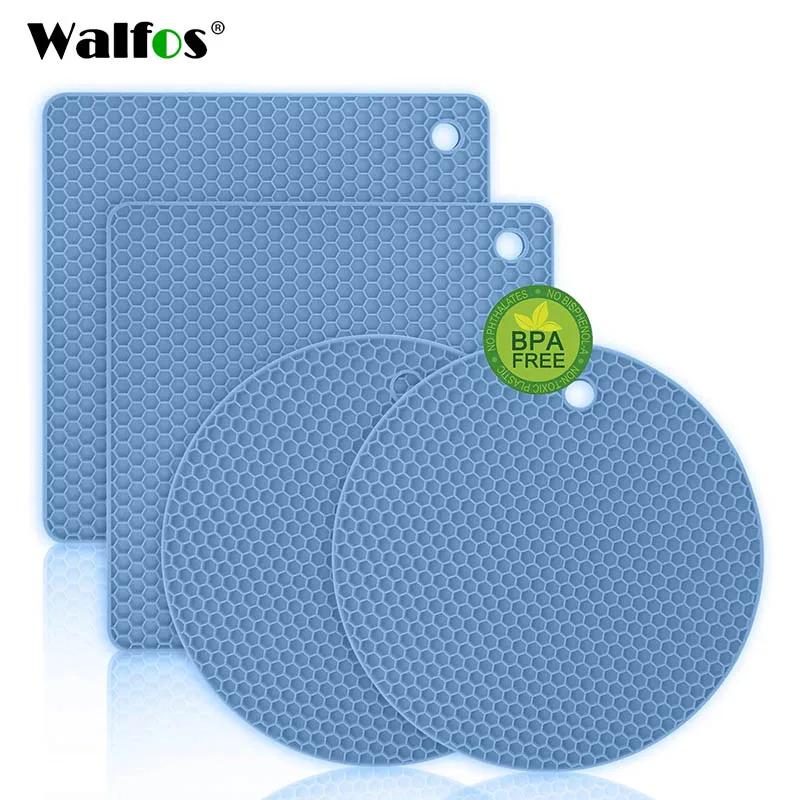 Walfos Silicone Trivet Mats 4 Heat Resistant Pot Holders Multipurpose Non-Slip for Kitchen Potholders Hot Dishers Jar Opener
Walfos Silicone Trivet Mats 4 Heat Resistant Pot Holders Multipurpose Non-Slip for Kitchen Potholders Hot Dishers Jar Opener