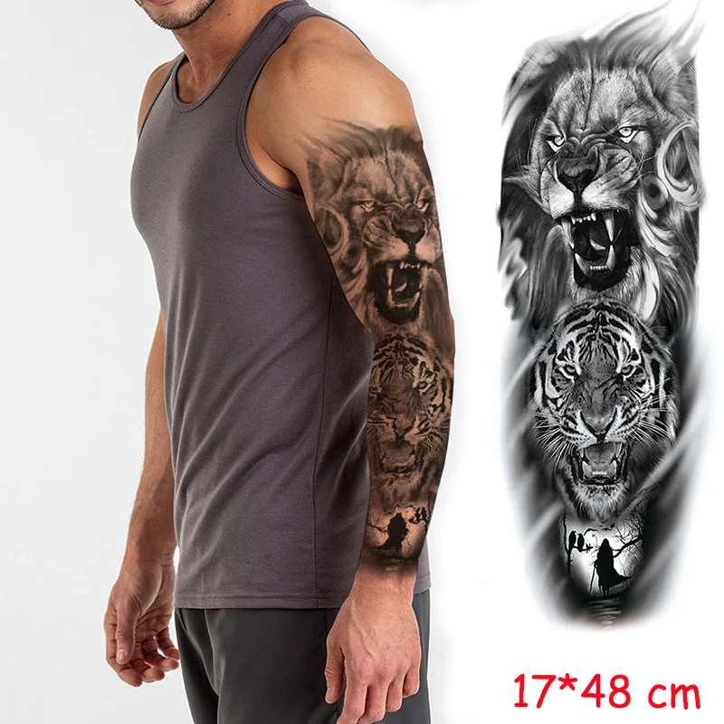 waterproof temporary tattoo sticker full arm roaing lion tiger flower tatoo fake tatto flash sleeve tattoos to man woman kid
waterproof temporary tattoo sticker full arm roaing lion tiger flower tatoo fake tatto flash sleeve tattoos to man woman kid