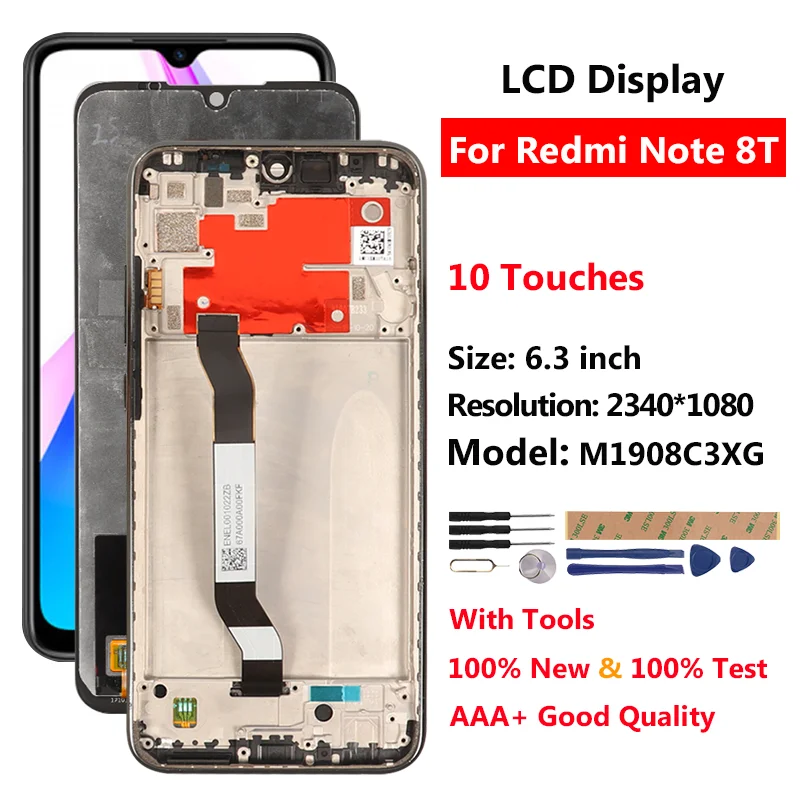LCD Display For Xiaomi Redmi Note 8T Screen Replacement With Frame Digitizer Assembly Screen For Redmi Note 8T 8 T Display
LCD Display For Xiaomi Redmi Note 8T Screen Replacement With Frame Digitizer Assembly Screen For Redmi Note 8T 8 T Display