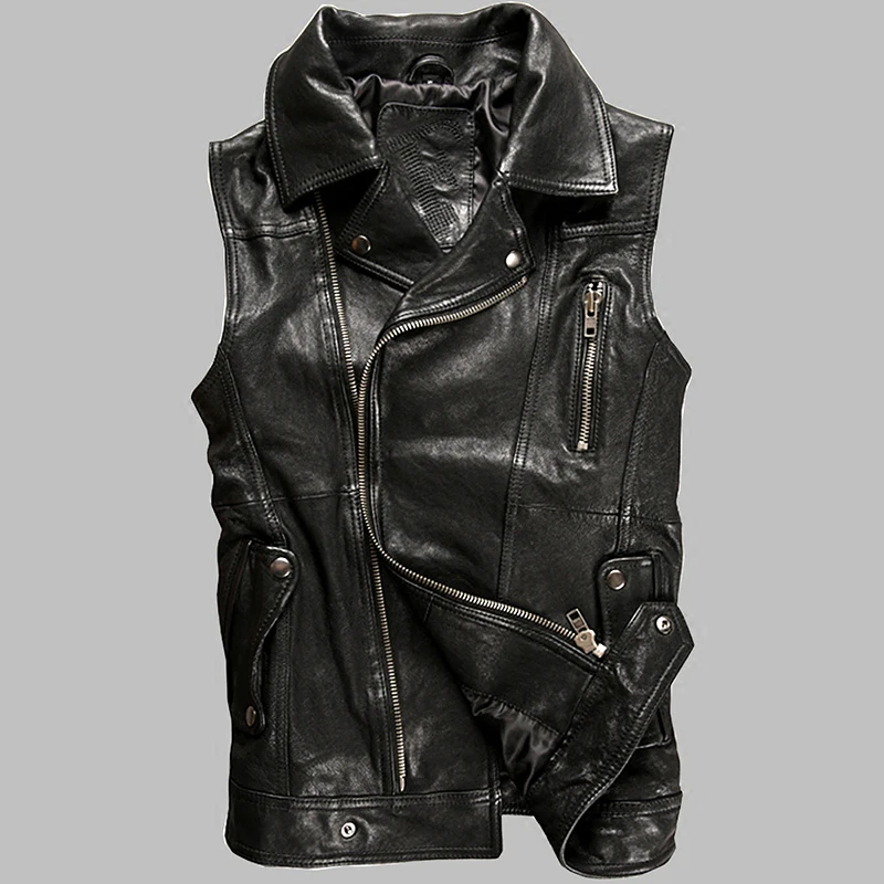 Sheepskin Men's Soft Long Brand Zipper Slim Fit Thick Genuine Leather Motorcycle Black Vest Designer Vintage Classic Coats
Sheepskin Men's Soft Long Brand Zipper Slim Fit Thick Genuine Leather Motorcycle Black Vest Designer Vintage Classic Coats
