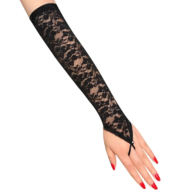 1Pairs Women Sexy Dress Party Lace Gloves Solid Floral Print Fingerless Gloves Stretch Arm Elbow Gloves Black Sunscreen Mittens
1Pairs Women Sexy Dress Party Lace Gloves Solid Floral Print Fingerless Gloves Stretch Arm Elbow Gloves Black Sunscreen Mittens