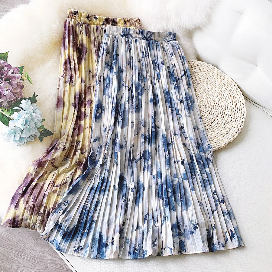 2021 New Women Summer Chiffon Skirt Stretch High Waist Floral Long Skirt Femme Elegant Faldas Jupe Saia Women Boho Pleated Skirt
2021 New Women Summer Chiffon Skirt Stretch High Waist Floral Long Skirt Femme Elegant Faldas Jupe Saia Women Boho Pleated Skirt