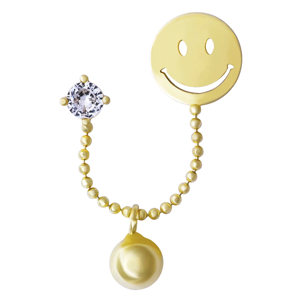 LuReen Korean 1Pc Gold Smile Face Stud Earring For Women Men Metal CZ Tassle Double Pierced Earring Fashion Jewelry Gift
LuReen Korean 1Pc Gold Smile Face Stud Earring For Women Men Metal CZ Tassle Double Pierced Earring Fashion Jewelry Gift