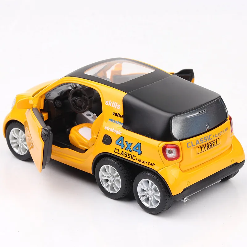 1: 32 Smart Car Model Pickup Alloy Car Model Return Force Car Sound And Light Open Door Boy's Birthday Christmas Gift Yellow
1: 32 Smart Car Model Pickup Alloy Car Model Return Force Car Sound And Light Open Door Boy's Birthday Christmas Gift Yellow