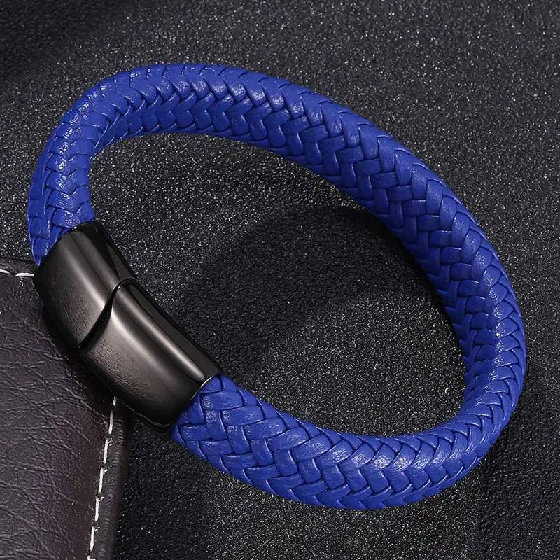 Classic Men Jewelry Leather Bracelets Titanium Black Rope Steel Magnetic Clasp Bracelets Wristband for Male Jewelry Gift BB0017
Classic Men Jewelry Leather Bracelets Titanium Black Rope Steel Magnetic Clasp Bracelets Wristband for Male Jewelry Gift BB0017
