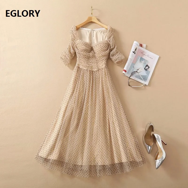 Novia Party 2021 Spring Summer High Quality Clothing Women Sexy Square Collar Polka Dot Print Short Sleeve Vintage Gown Dress
Novia Party 2021 Spring Summer High Quality Clothing Women Sexy Square Collar Polka Dot Print Short Sleeve Vintage Gown Dress