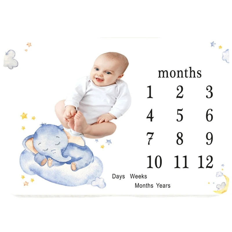 Soft Flannel Baby Monthly Milestone Blanket Cute Elephant Pattern Background Cloth Creative Newborn Photography Props Blanket
Soft Flannel Baby Monthly Milestone Blanket Cute Elephant Pattern Background Cloth Creative Newborn Photography Props Blanket