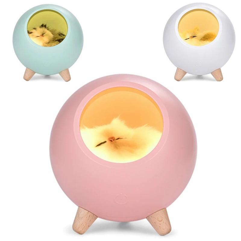 Светодиодная лампа для кошек USB touch night light bionic cat умное затемнение атмосферная