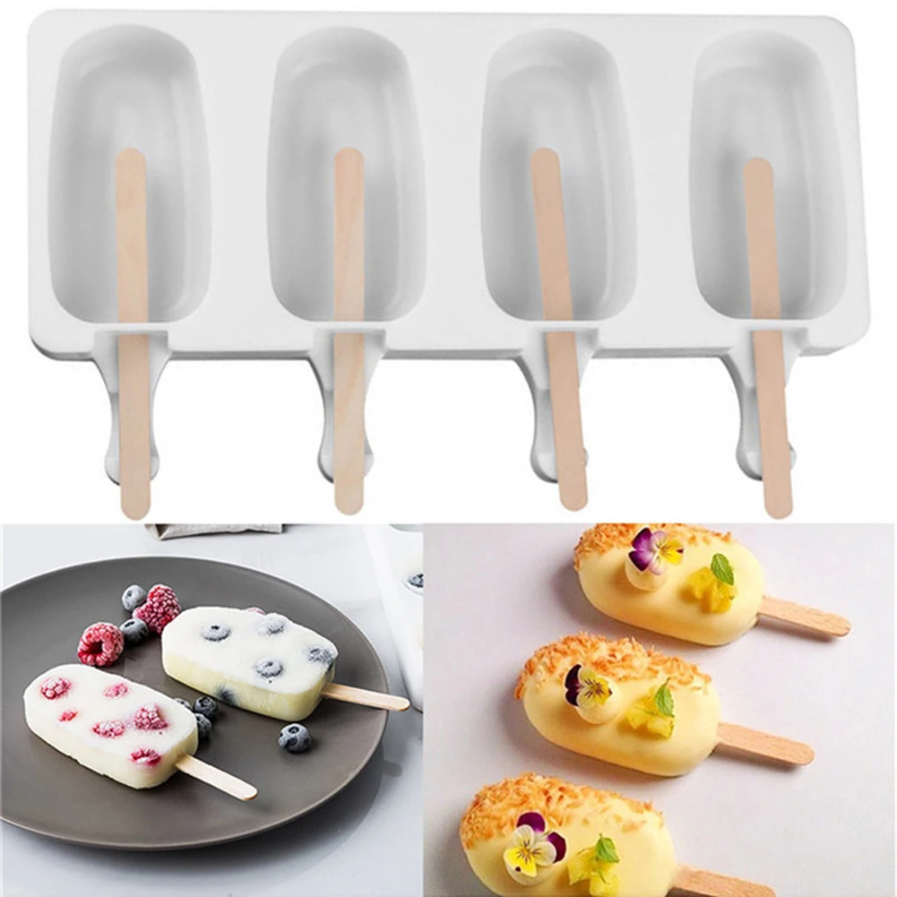 4 Cell Food Safe Silicone Ice Cream Molds Frozen Ice Cube Molds Popsicle Maker DIY Homemade Freezer Ice Lolly Mould Kitchen Tool
4 Cell Food Safe Silicone Ice Cream Molds Frozen Ice Cube Molds Popsicle Maker DIY Homemade Freezer Ice Lolly Mould Kitchen Tool