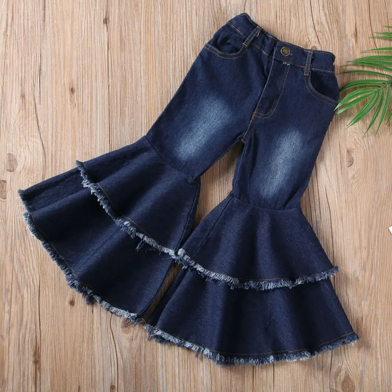 2020 Brand 2-7Y Toddler Kids Baby Girls Bell-Bottoms Pants New Fashion Girls Solid Ruffle Denim Wide Leg Flare Trousers
2020 Brand 2-7Y Toddler Kids Baby Girls Bell-Bottoms Pants New Fashion Girls Solid Ruffle Denim Wide Leg Flare Trousers