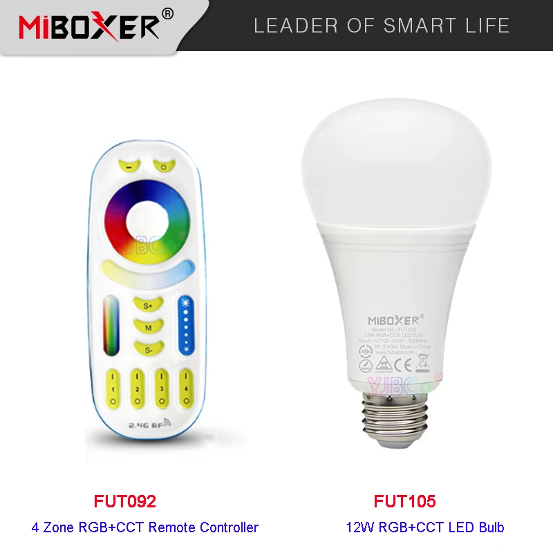 Miboxer FUT105 2 4G 12W RGB + CCT беспроводной E27 Светодиодный светильник с регулируемой
