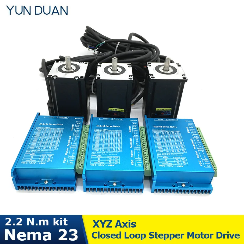 3PCS XYZ Nema23 2.2Nm 57MM DC DSP 2phase Hybird Closed Loop Stepper Motor Driver Encoder Easy Step Servo Kits for Spot welding
3PCS XYZ Nema23 2.2Nm 57MM DC DSP 2phase Hybird Closed Loop Stepper Motor Driver Encoder Easy Step Servo Kits for Spot welding