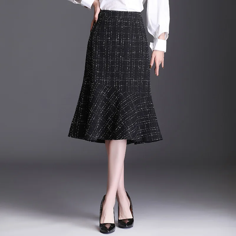 Women Fashion Elegant Slim High Waisted Fishtail Skirt Spring Fall Office Lady Plaid Knee-length Bodycon Skirts 2016
Women Fashion Elegant Slim High Waisted Fishtail Skirt Spring Fall Office Lady Plaid Knee-length Bodycon Skirts 2016