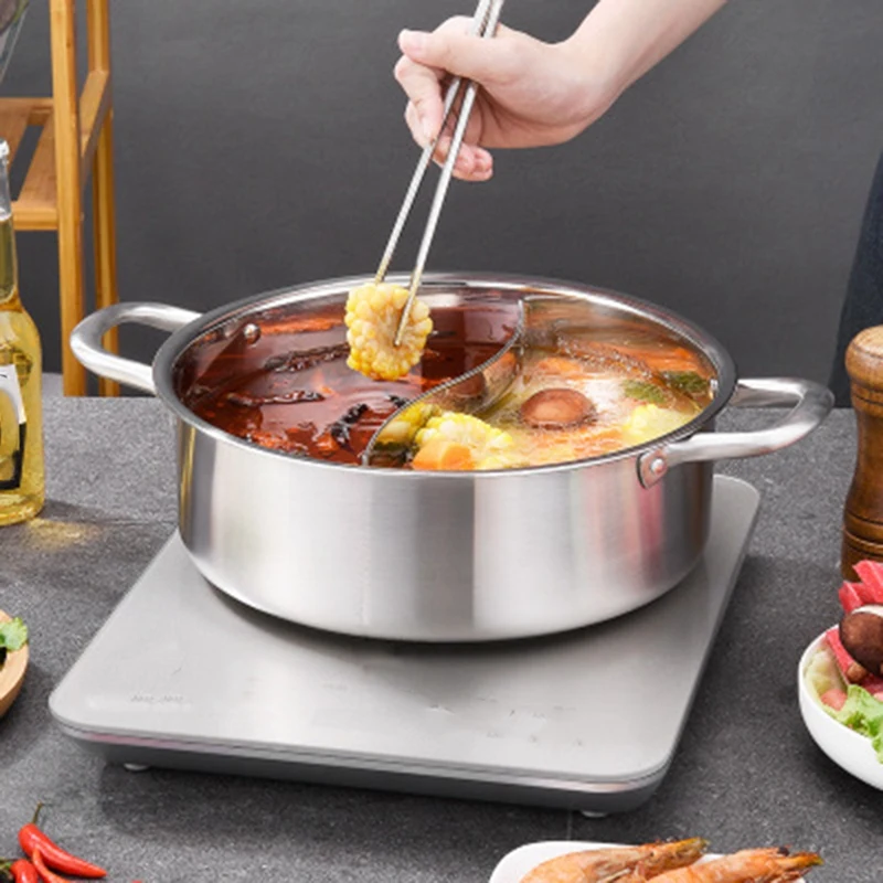 Термогоршок из нержавеющей стали, утолщенный котелок с двумя вкусами утки-мандарина, большой емкости, для морепродуктов, 30 см
Термогоршок из нержавеющей стали, утолщенный котелок с двумя вкусами утки-мандарина, большой емкости, для морепродуктов, 30 см