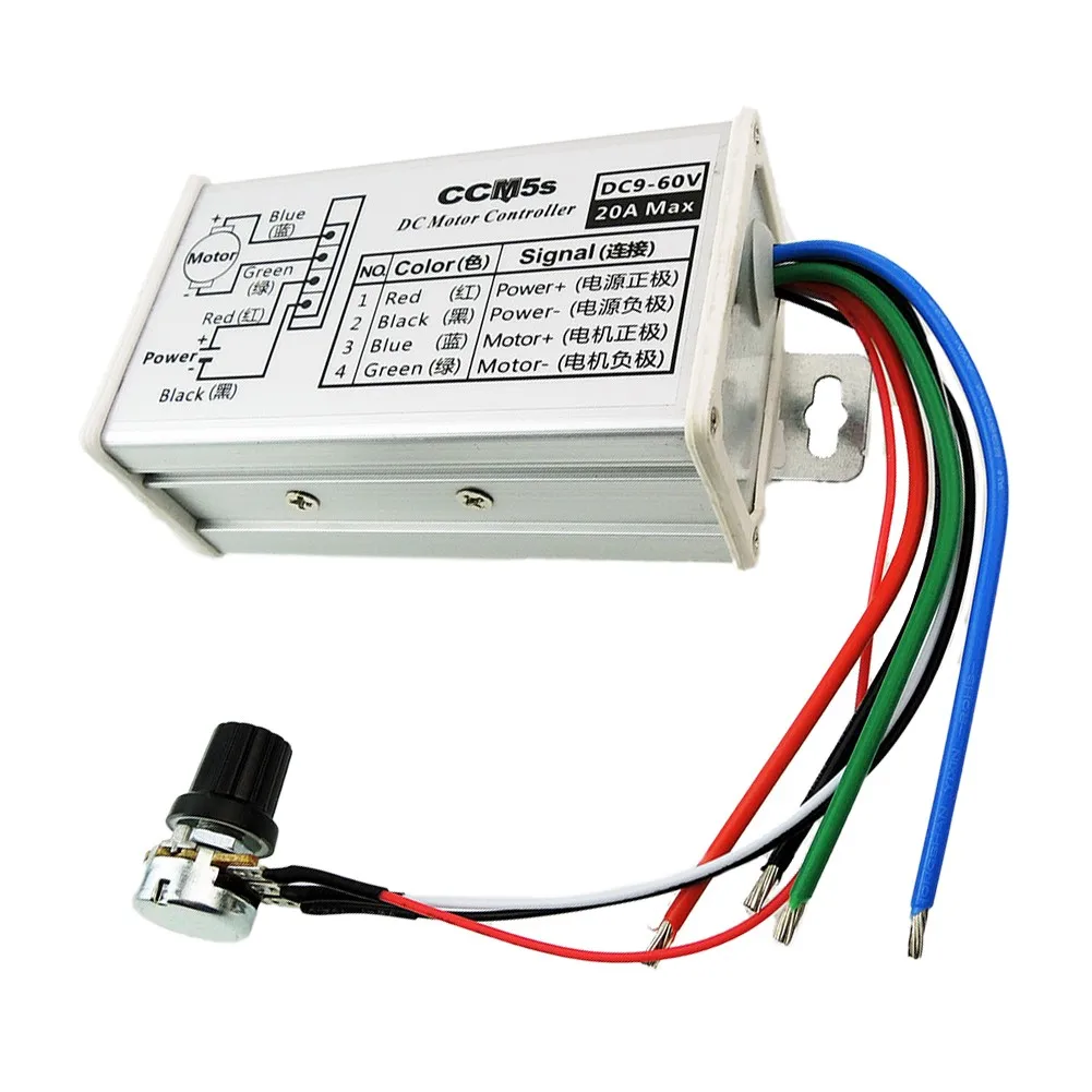 PWM DC Motor Speed Controller Voltage Regulator Motor Speed Control Switch 9V 12V 24V 36V 48V 60V 20A
PWM DC Motor Speed Controller Voltage Regulator Motor Speed Control Switch 9V 12V 24V 36V 48V 60V 20A