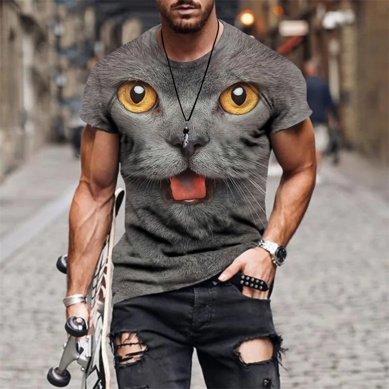 3D Cat Printed Men's T-Shirt Summer Casual Short Sleeve T-shirts Round Neck Punk Streetwear Tops Oversized T-Shirts Men's Shirt
3D Cat Printed Men's T-Shirt Summer Casual Short Sleeve T-shirts Round Neck Punk Streetwear Tops Oversized T-Shirts Men's Shirt