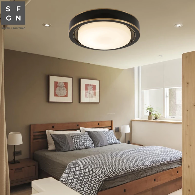 Светодиодный потолочный светильник медные лампы в европейском стиле для спальни