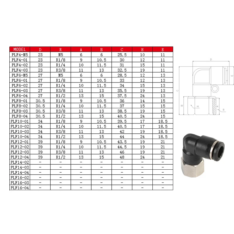 Air Pneumatic Pipe Connector 10mm OD Hose Tube 1/8" 1/4" 3/8" 1/2" BSPT Female Thread L Shape Gas Quick Joint Fitting
Air Pneumatic Pipe Connector 10mm OD Hose Tube 1/8" 1/4" 3/8" 1/2" BSPT Female Thread L Shape Gas Quick Joint Fitting