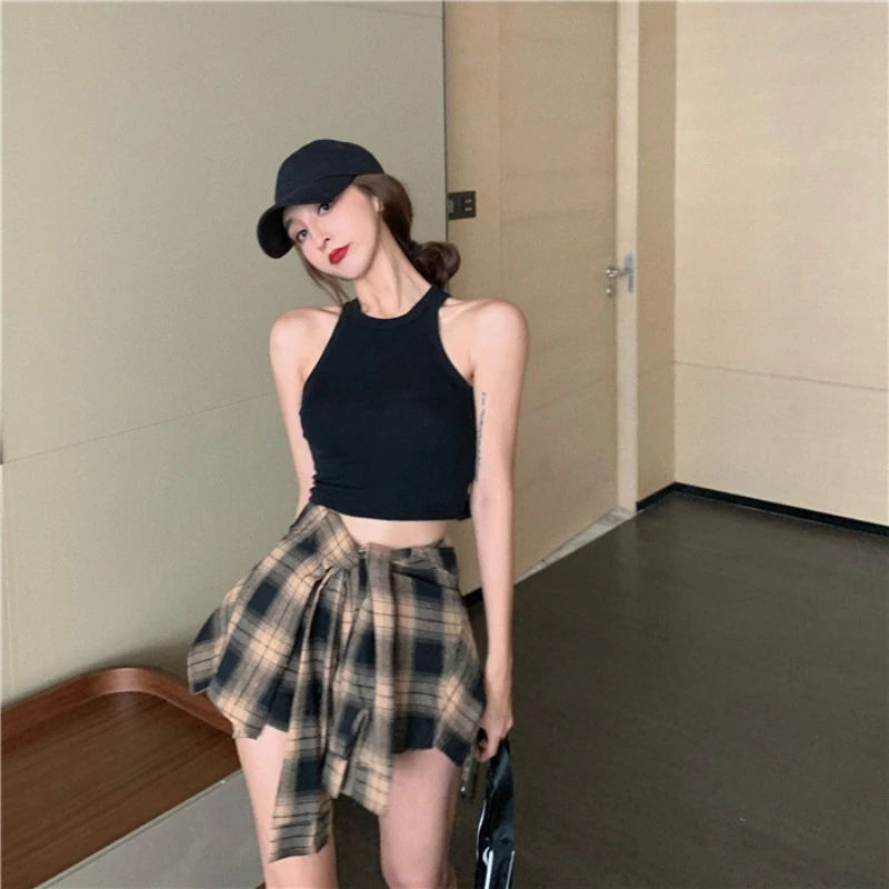 High Waist Plaid Divided Skirt Women's Summer New A-line Miniskirt Slim Skirt Fake Two-Piece Skirt Fashion Sexy Lady Girl Dress
High Waist Plaid Divided Skirt Women's Summer New A-line Miniskirt Slim Skirt Fake Two-Piece Skirt Fashion Sexy Lady Girl Dress