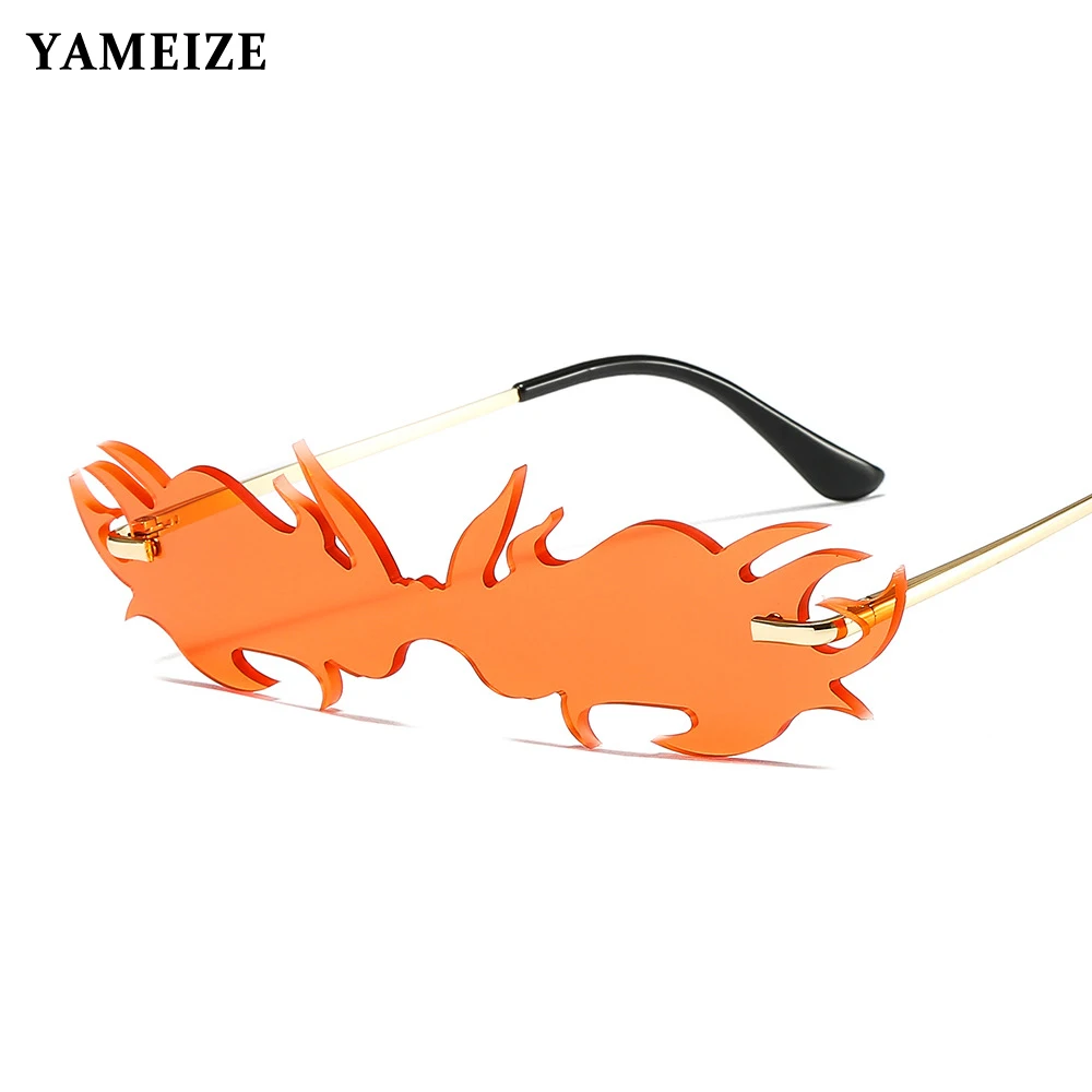 YAMEIZE Rimless Wave Sunglasses Fire Flame Sunglasses Women 2020 Luxury Brand Fashion Vintage Sun Glasses Trend Eyewear UV400 
YAMEIZE Rimless Wave Sunglasses Fire Flame Sunglasses Women 2020 Luxury Brand Fashion Vintage Sun Glasses Trend Eyewear UV400
