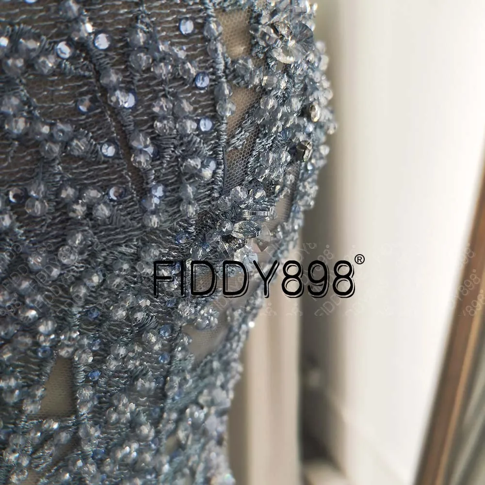 Luxury Evening Dress A-Line Long Prom Dress Lace Beaded Formal Evening Gown Blue robe de soire de mariage
Luxury Evening Dress A-Line Long Prom Dress Lace Beaded Formal Evening Gown Blue robe de soire de mariage