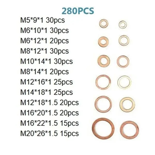 280 PCS Copper Gasket Nut & Bolt Sets Fastener Screw Washers Sets ceramic fuse slow blow fuse
280 PCS Copper Gasket Nut & Bolt Sets Fastener Screw Washers Sets ceramic fuse slow blow fuse