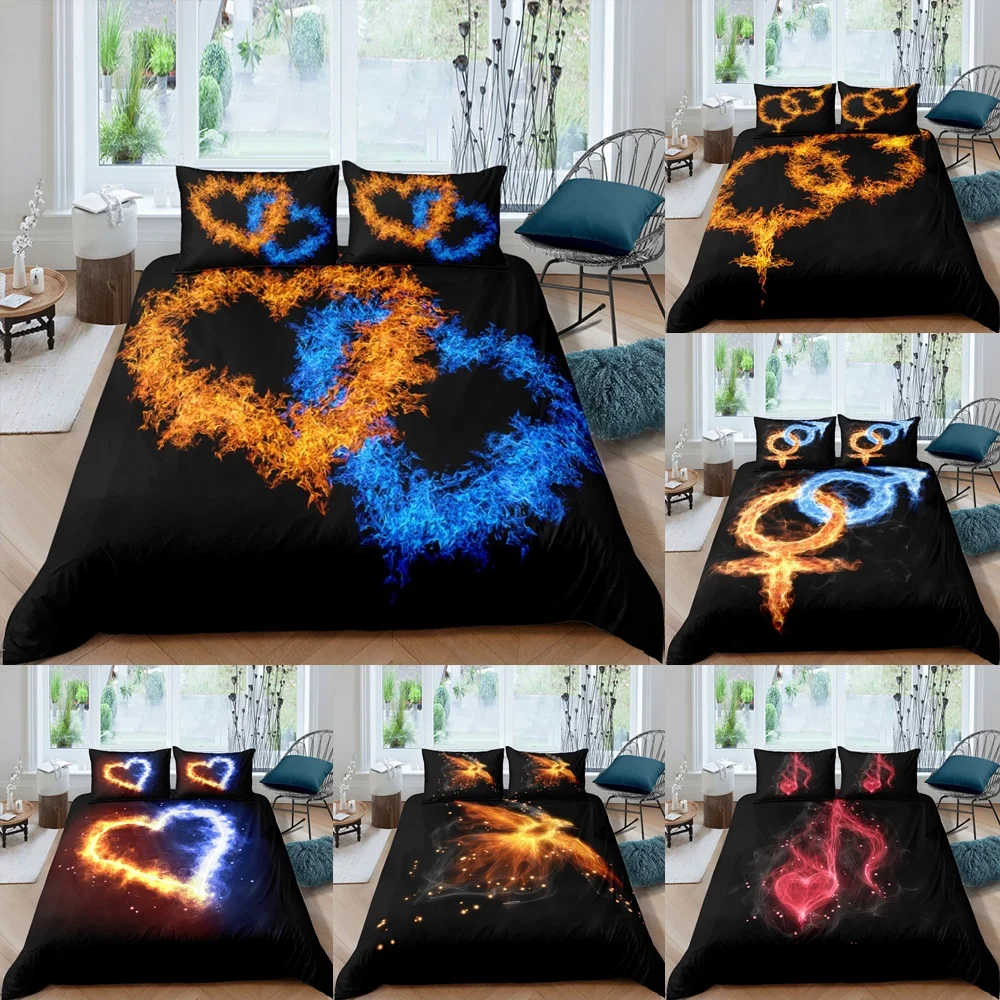 Fire Phoenix Duvet Cover Colorful Flame Heart Bedding Set Pillowcase Black Quilt Covers Home Bedclothes Double Queen King Sizes
Fire Phoenix Duvet Cover Colorful Flame Heart Bedding Set Pillowcase Black Quilt Covers Home Bedclothes Double Queen King Sizes