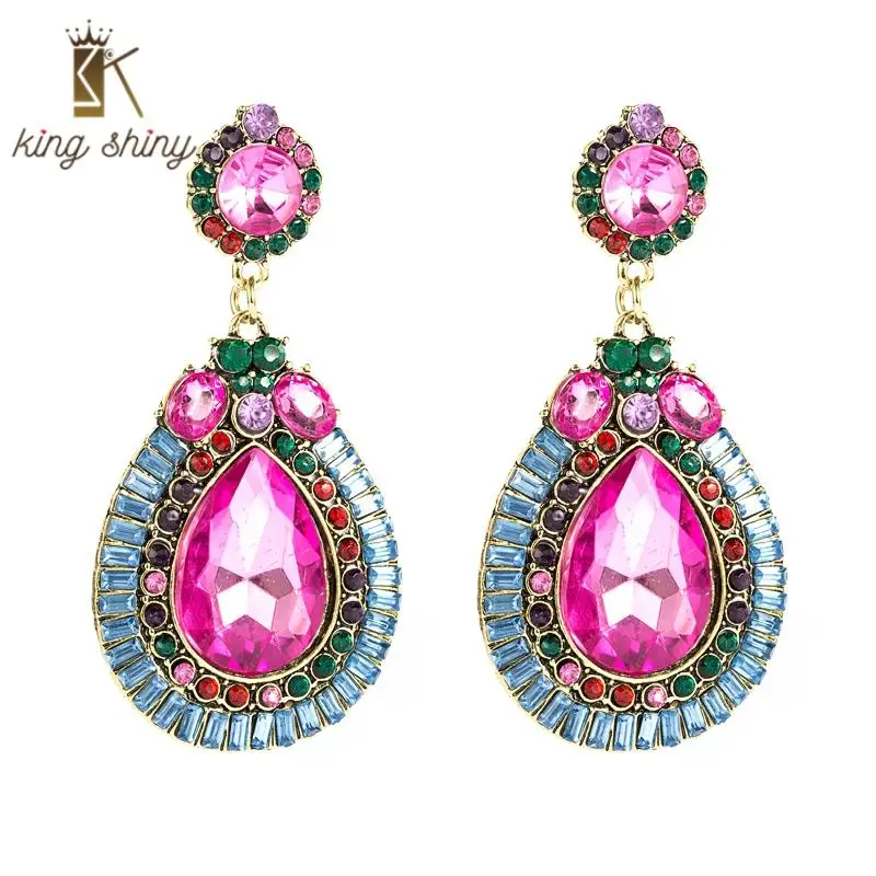 Elegant Multi Color Crystal Water Drop Dangle Earrings Vintage Geometric Sparkly Rhinestone Statement Drop Earrings Girl Brincos
Elegant Multi Color Crystal Water Drop Dangle Earrings Vintage Geometric Sparkly Rhinestone Statement Drop Earrings Girl Brincos