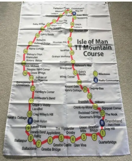 2021 Isle of Man TT Circuit Map Flag with 2 Grommets 90x150cm Custom Banner Flag
2021 Isle of Man TT Circuit Map Flag with 2 Grommets 90x150cm Custom Banner Flag