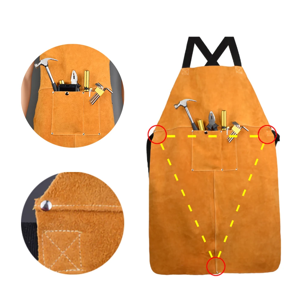 Gardening Welding Apron Cover Protection Thorn Proof Leather Work Safety Workwear
Gardening Welding Apron Cover Protection Thorn Proof Leather Work Safety Workwear