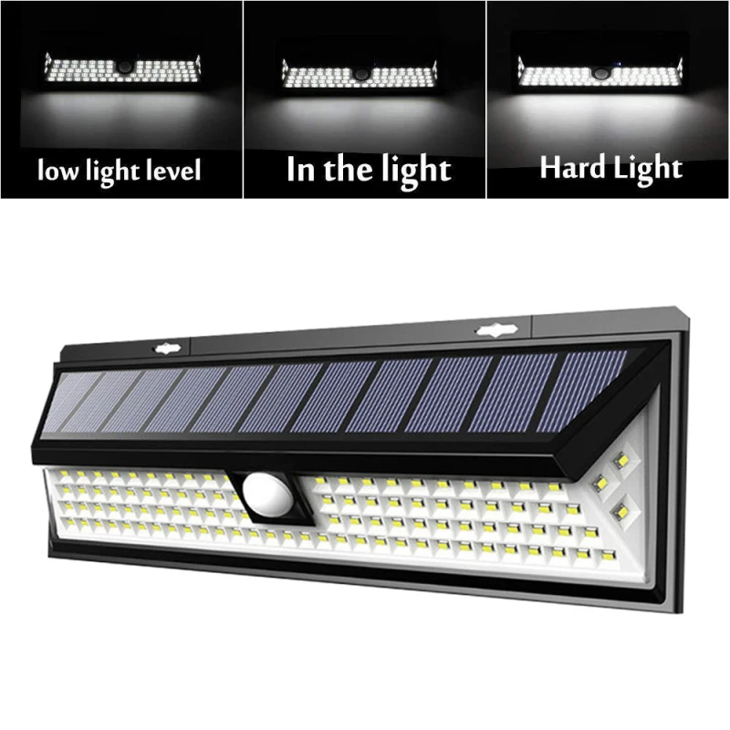 Светодиодный настенный светильник на солнечной батарее с датчиком движения 90/118