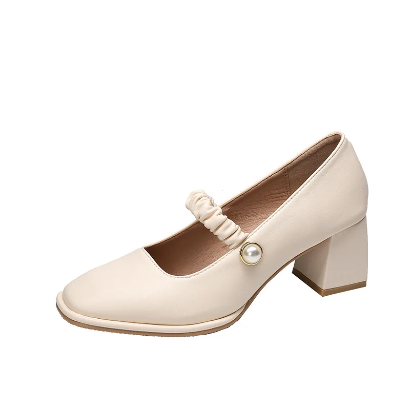 Mary Jane Women's Shoes Soft Leather High Heels 5.5cm Fashion Elegant Thick Heel Shoes Women Pumps Party Office Single Shoes 2.5
Mary Jane Women's Shoes Soft Leather High Heels 5.5cm Fashion Elegant Thick Heel Shoes Women Pumps Party Office Single Shoes 2.5