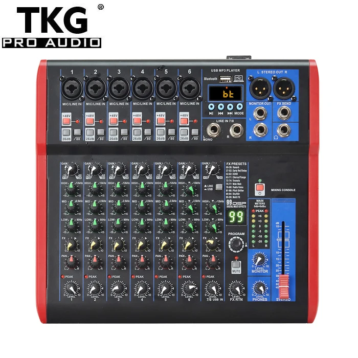 TKG 99 dsp эффект USB bluetooth производительность звуковой динамик sound 8 канальный миксер
