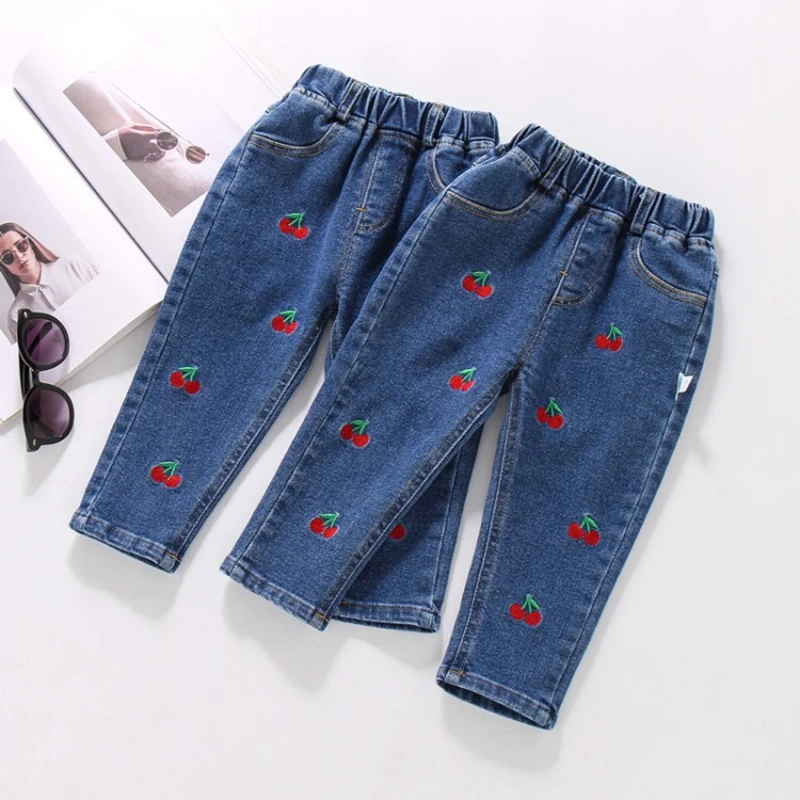 CROAL CHERIE Spring Baby Girls Jeans Cherry Print Jeans Pants For Girls Elastic Waist Kids Jeans Autumn Children Clothes
CROAL CHERIE Spring Baby Girls Jeans Cherry Print Jeans Pants For Girls Elastic Waist Kids Jeans Autumn Children Clothes