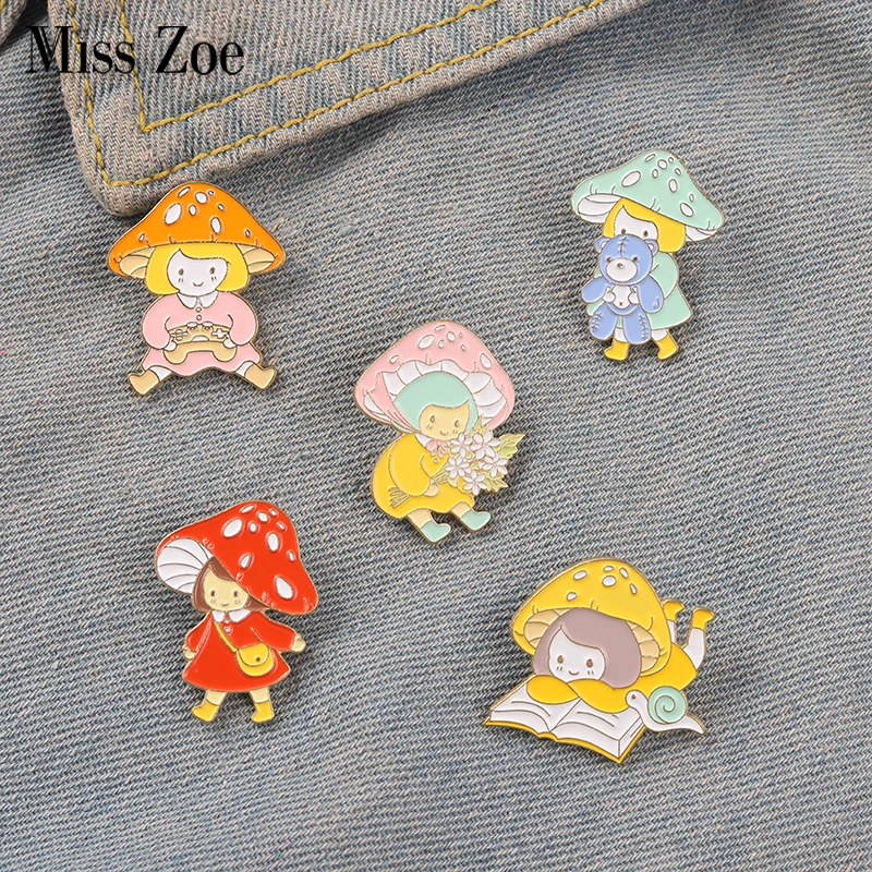 Mushroom Girl Enamel Pin Flower Book Bear Brooch Badges Clothes Lapel Pin Cap Bag Creative Fun Jewelry Gift For Child
Mushroom Girl Enamel Pin Flower Book Bear Brooch Badges Clothes Lapel Pin Cap Bag Creative Fun Jewelry Gift For Child
