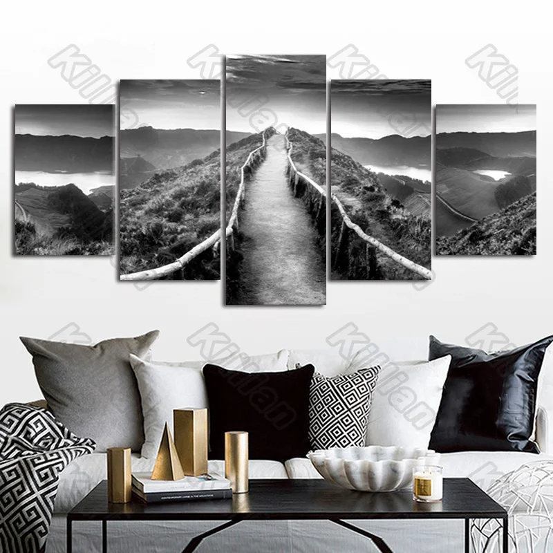 Landscape Style Mural Canvas Paintings Modular Bed Home Decor Prints 5 Pieces Grey Mountain Road Decoration Living Room Fresco
Landscape Style Mural Canvas Paintings Modular Bed Home Decor Prints 5 Pieces Grey Mountain Road Decoration Living Room Fresco