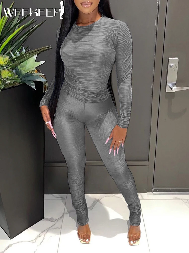 Weekeep Home Leisure Two Piece Set Women Solid Basic Tight Slim Pants Suit O Neck T Shirt And Skinny Leg Legging Warm Set Autumn
Weekeep Home Leisure Two Piece Set Women Solid Basic Tight Slim Pants Suit O Neck T Shirt And Skinny Leg Legging Warm Set Autumn