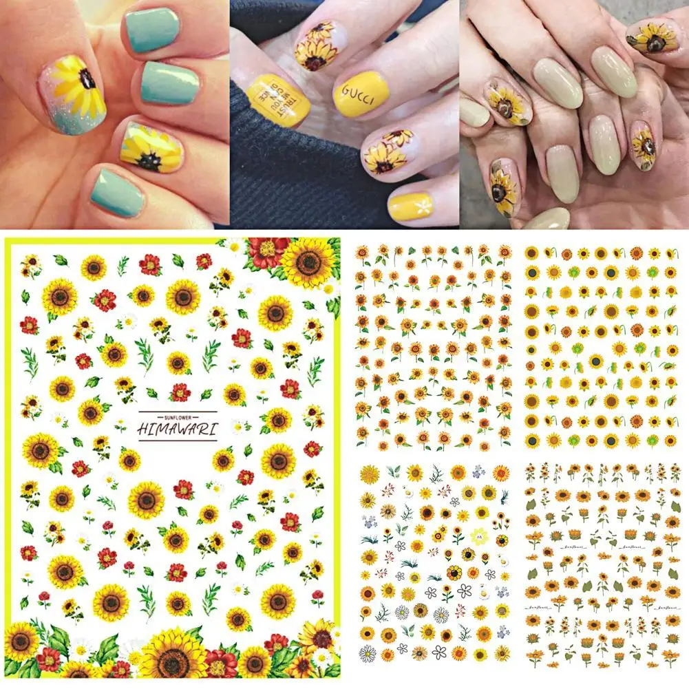 Nail Sticker Sunflower Shape 3D Effect Ultra Thin Blossom Floral Nail Art Water Decals for Female
Nail Sticker Sunflower Shape 3D Effect Ultra Thin Blossom Floral Nail Art Water Decals for Female