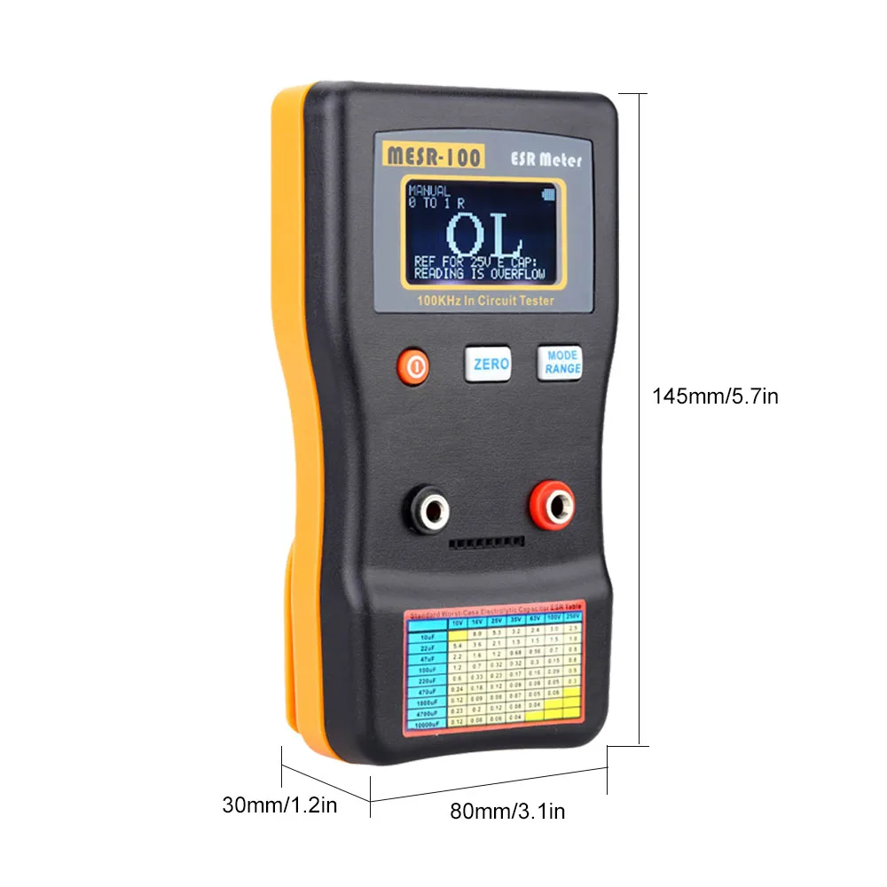 ESR Capacitor Tester Ohm Meter Professional Measure Internal Resistance Capacitance Circuit Tester Capacitor with SMD Test Clip
ESR Capacitor Tester Ohm Meter Professional Measure Internal Resistance Capacitance Circuit Tester Capacitor with SMD Test Clip