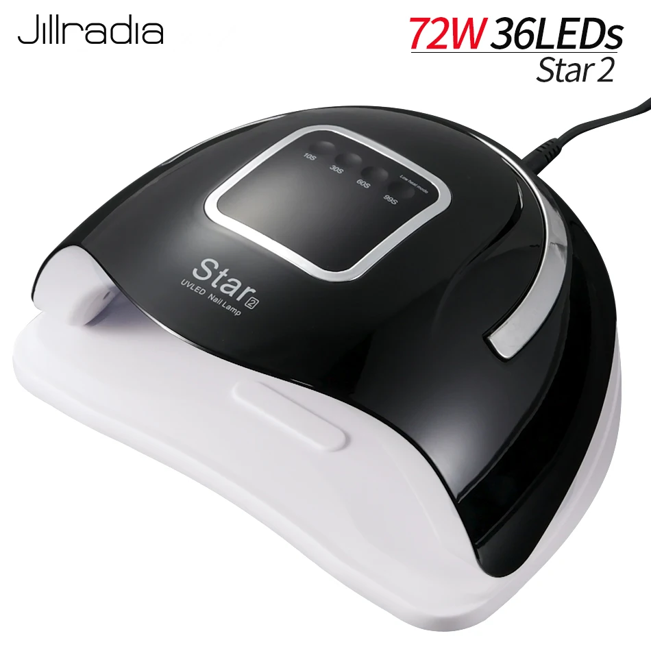Jillradia 72 Вт Сушилка для ногтей маникюрная светодиодная УФ лампа с 36 светодиодами