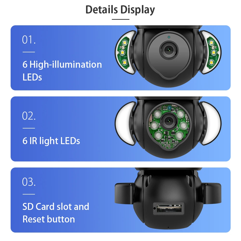 SECTEC WIFI 5MP / 3MP Tuya прожектор для внутреннего освещения камера AI мобильное