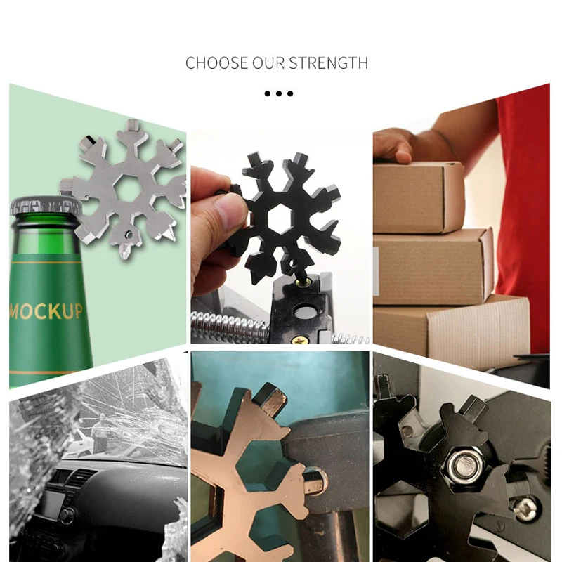18 in 1 Snowflake Snow Wrench Tool Spanner Hex Wrench Multifunction Camping Outdoor Tools Bottle Opener Screwdriver
18 in 1 Snowflake Snow Wrench Tool Spanner Hex Wrench Multifunction Camping Outdoor Tools Bottle Opener Screwdriver