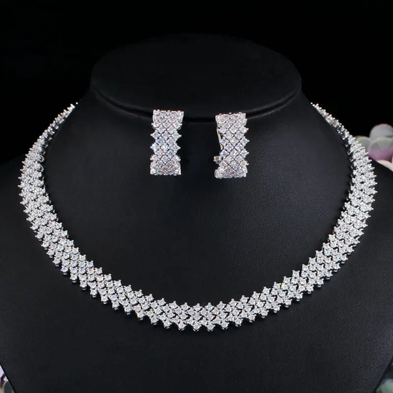 Bilincolor Silver Color Cystal Clear Cubic Zirconia Necklace and Earring Women Wedding Jewelry Set
Bilincolor Silver Color Cystal Clear Cubic Zirconia Necklace and Earring Women Wedding Jewelry Set