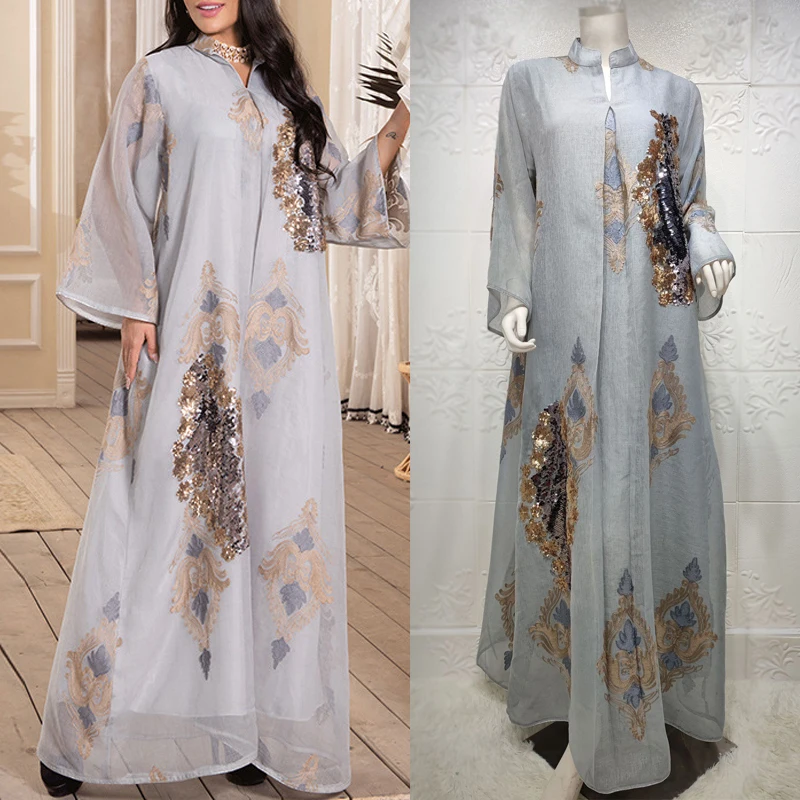 Gray Sequins Embroidery Abaya Long Dress Women Dubai Turkey Arabic Jalabiya Muslim Party Evening Dresses Plus Size Clothes Eid
Gray Sequins Embroidery Abaya Long Dress Women Dubai Turkey Arabic Jalabiya Muslim Party Evening Dresses Plus Size Clothes Eid