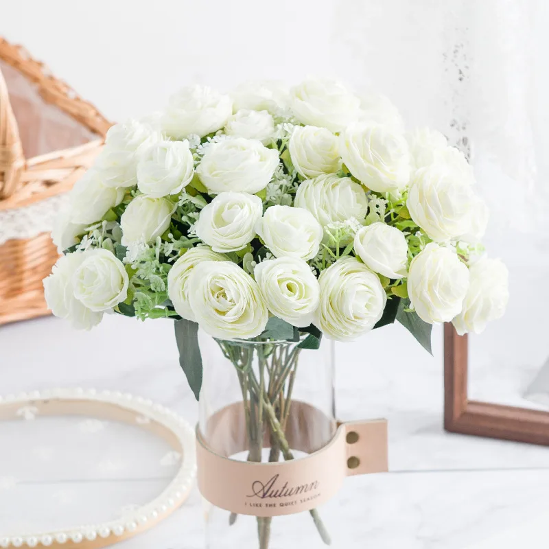 White Rose Filigree Fawn Lotus Simulation Bouquet 1 Bunch of 5 Claws Family Wedding Interior Decoration Cheap Fake Flowers
White Rose Filigree Fawn Lotus Simulation Bouquet 1 Bunch of 5 Claws Family Wedding Interior Decoration Cheap Fake Flowers