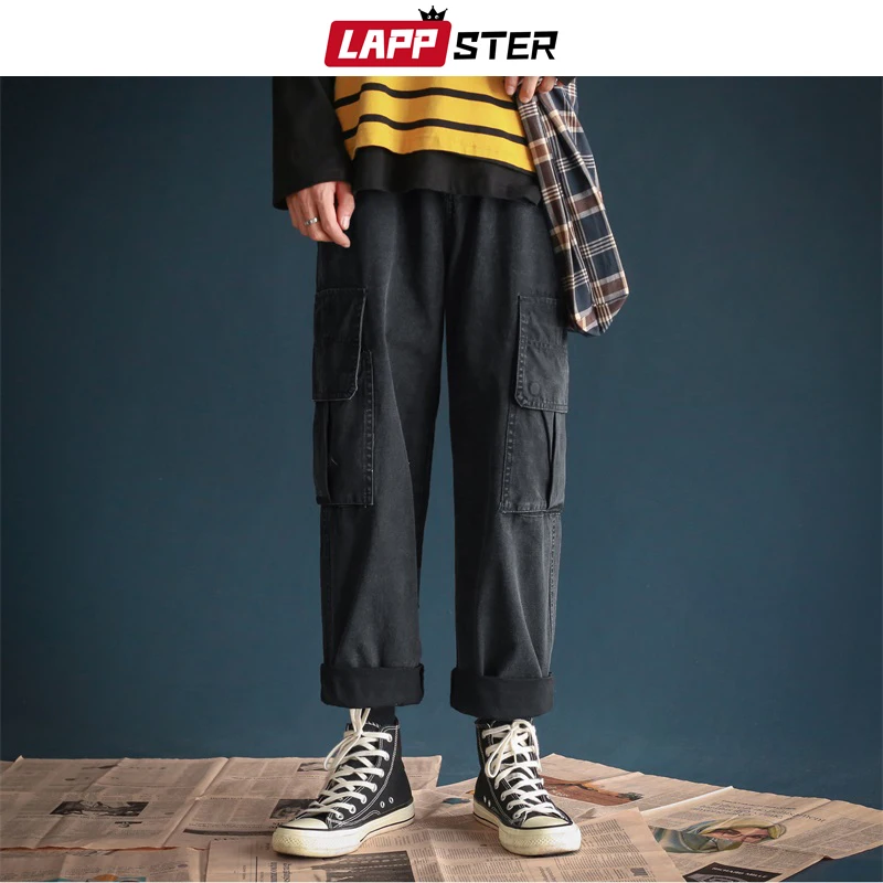 LAPPSTER Men Black Korean Streetwear Cargo Pants 2022 Harem Pants Mens Pockets Harajuku Sweat Pants Cotton Casual Cropped Pants
LAPPSTER Men Black Korean Streetwear Cargo Pants 2022 Harem Pants Mens Pockets Harajuku Sweat Pants Cotton Casual Cropped Pants