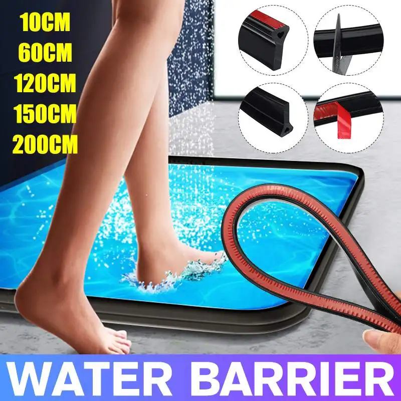 2M Silicone Water Stopper Strip Bendable Kitchen Countertop Retaining Bathroom Shower Dam Flood Barrier Dry and Wet Separation
2M Silicone Water Stopper Strip Bendable Kitchen Countertop Retaining Bathroom Shower Dam Flood Barrier Dry and Wet Separation