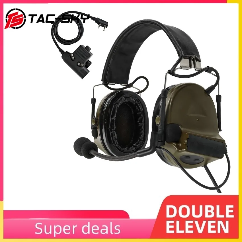 TAC-SKY COMTAC II Silicone Earmuffs Hearing Noise Reduction Pickup Military Tactical Headset FG+ U94 Kenwood Plug PTT
TAC-SKY COMTAC II Silicone Earmuffs Hearing Noise Reduction Pickup Military Tactical Headset FG+ U94 Kenwood Plug PTT