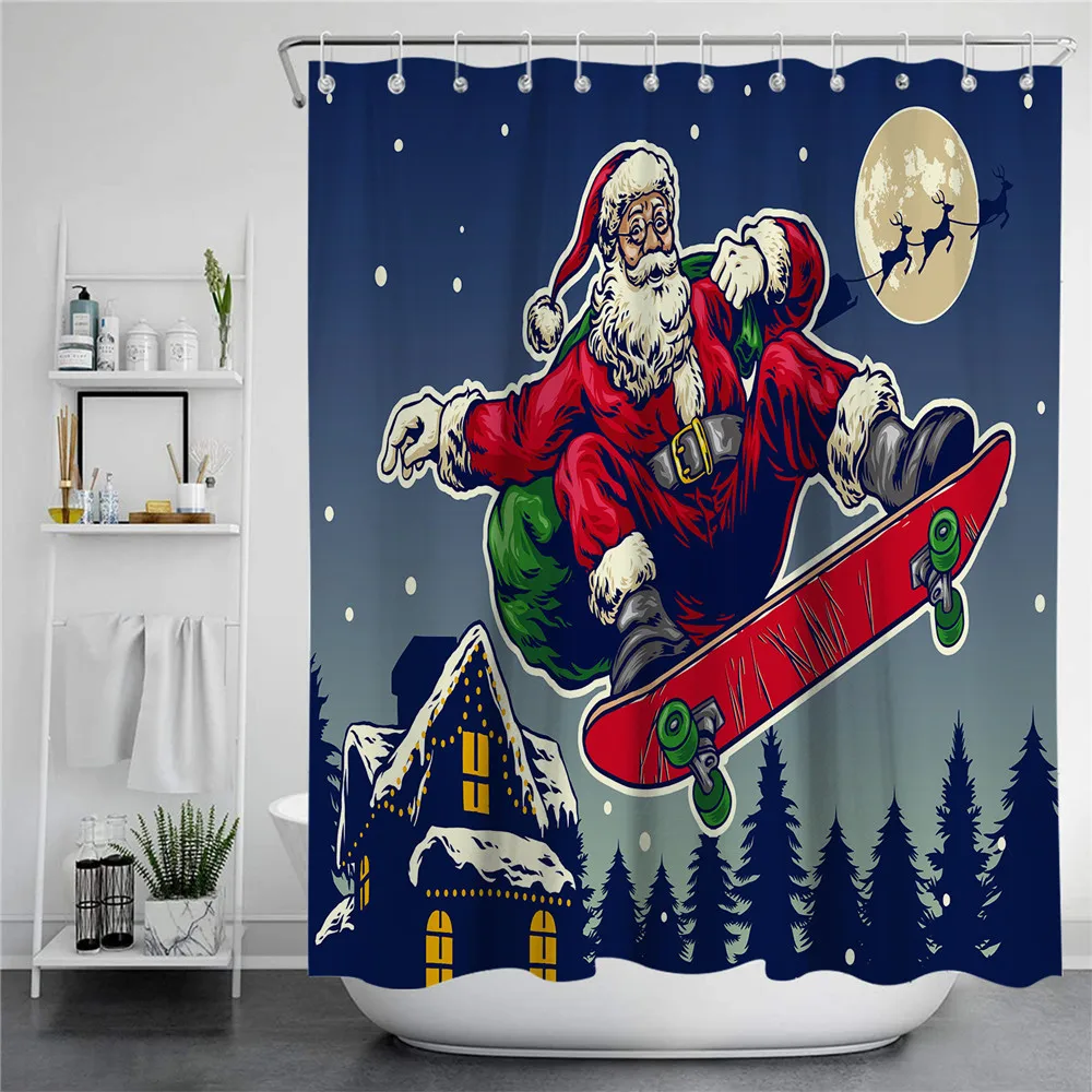 Christmas Shower Curtain Printed Happy New Year Santa Claus Red Waterproof Curtains for Shower Bathroom Christmas Decor
Christmas Shower Curtain Printed Happy New Year Santa Claus Red Waterproof Curtains for Shower Bathroom Christmas Decor